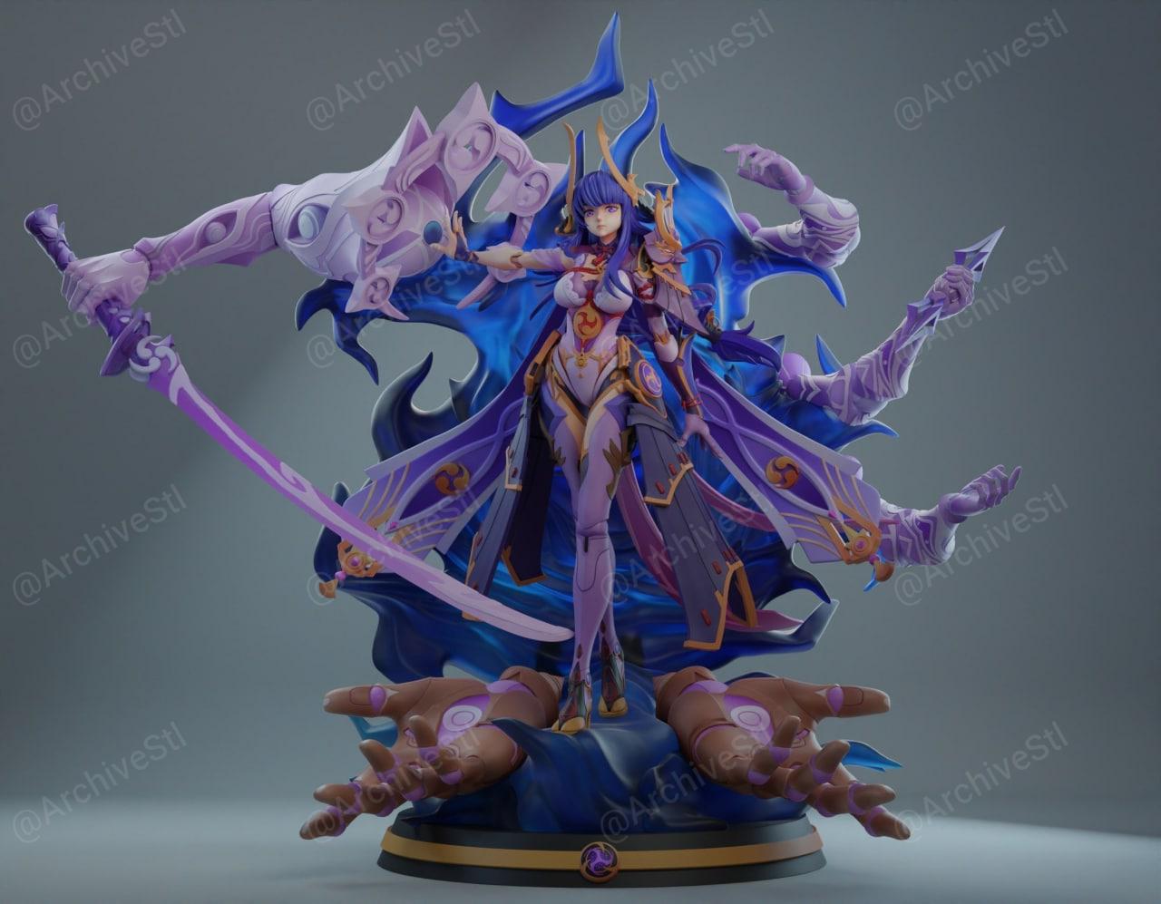 原神 雷电将军 (Raiden Shogun) 3D打印图纸